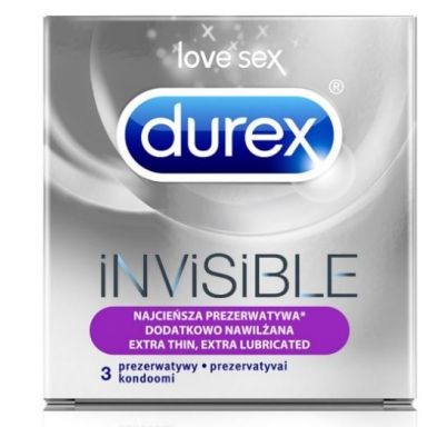 Durex Invisible Extra Lubricated 3 ks